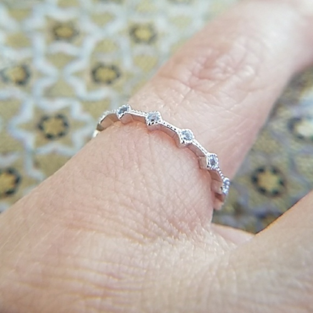 14k Gold plated Eternity Wedding Band size 5